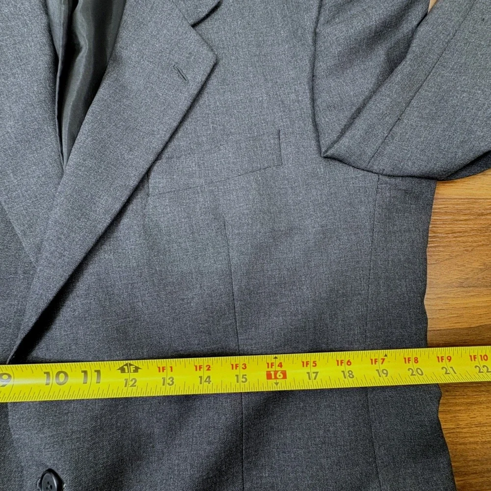 Alexandre of England Blazer 80s Vintage‎ 42R Gray Wool Made in England Jacket